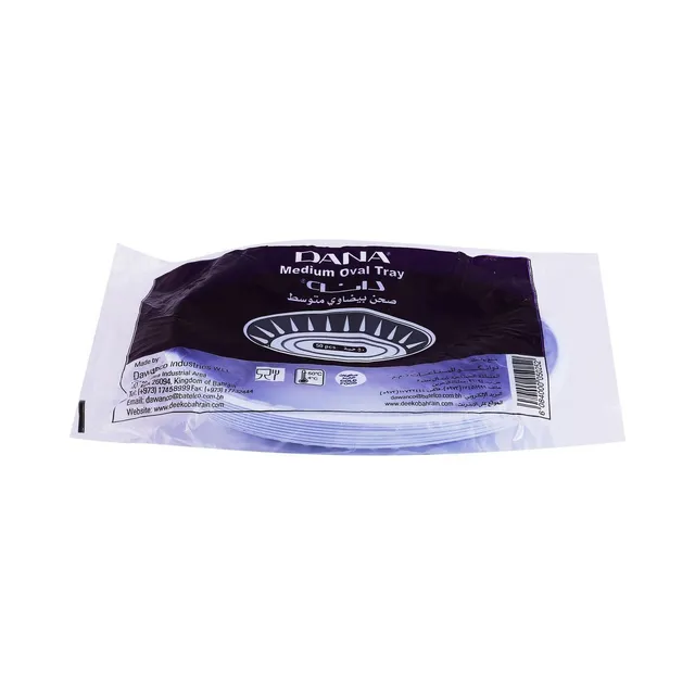 Dana Plastic Oval Plate Medium, 50 Pieces