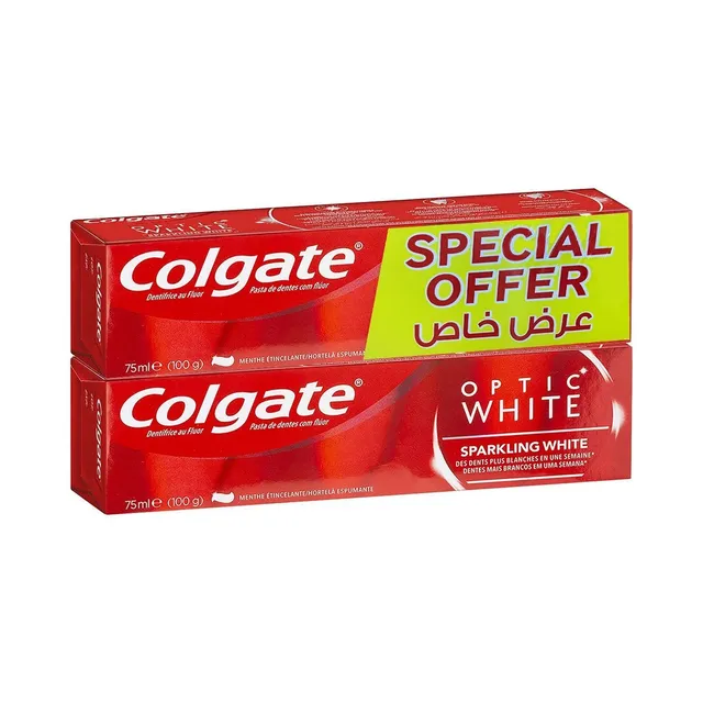 كولجيت معجون أسنان أوبتيك وايت، 75مل X 2 قطع