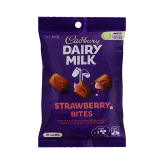 Cadbury Dairy Milk Strawberry Bites Chocolate Bag, 142g