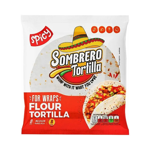 Sombrero Spicy Tortilla Wraps, 8 Pieces, 340g