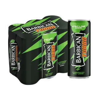 Barbican Turbo Kiwi Lime Kick Energy Drink 6x240ml
