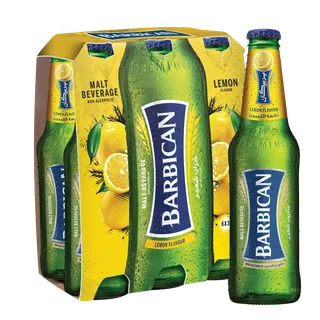 Barbican Lemon Flavoured Non Alcoholic Malt Glass Bottles, 6x330ml