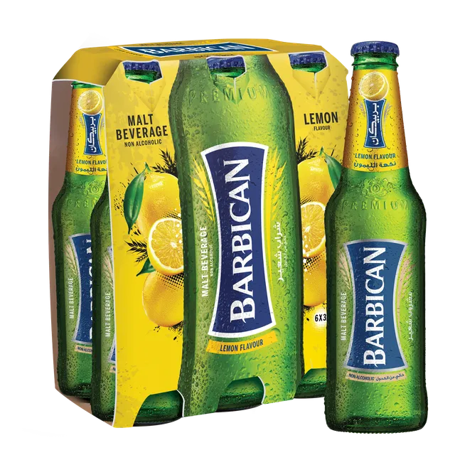 Barbican Lemon Flavoured Non Alcoholic Malt Glass Bottles, 6x330ml