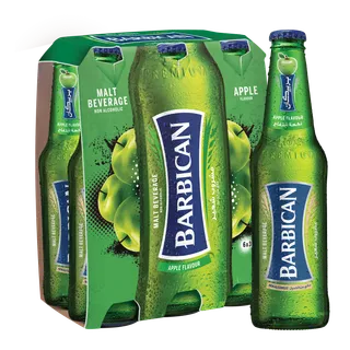 Barbican Apple Flavoured Non-Alcoholic Malt Glass Bottles, 6x330ml