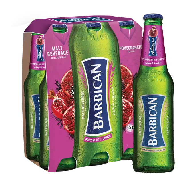 Barbican Pomegranate Flavoured Non Alcoholic Malt Glass Bottle, 6x330ml