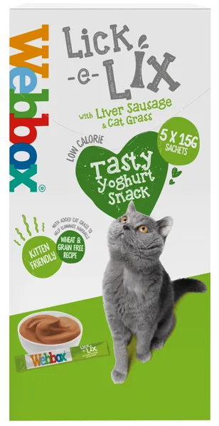 Webbox Lick-e-Lix with Liver Sausage & Cat Grass Cat Treat, 75g
