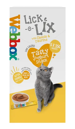 Webbox Lick-e-Lix with Cheese and Taurine Cat Treats, 75g