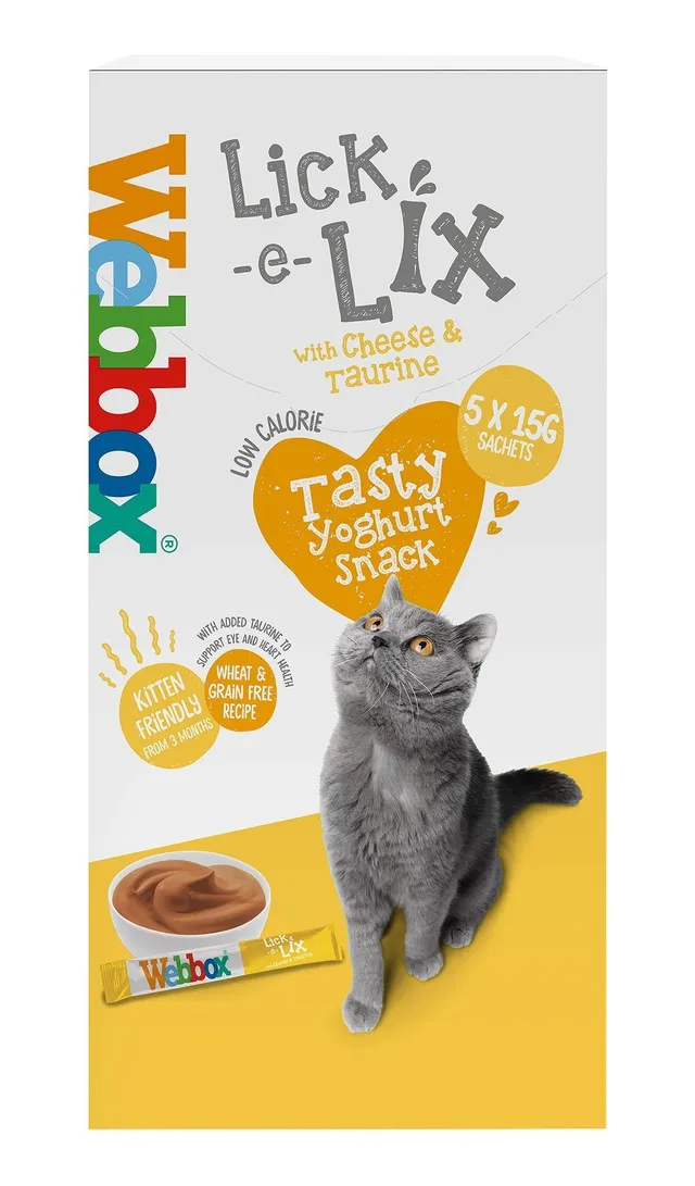 Webbox Lick-e-Lix with Cheese and Taurine Cat Treats, 75g
