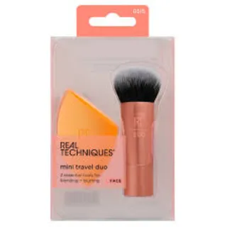 Real Techniques Mini Travel Duo Make Up Brush & Sponge, 2 Pcs