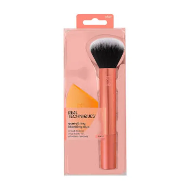 Real Techniques Everything Blending Duo Make Up Brush & Sponge Set, 2 Pcs