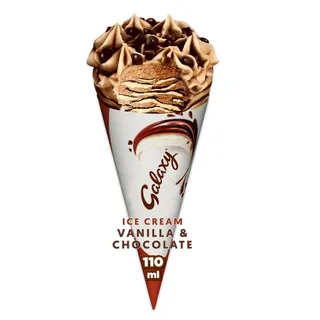 Galaxy Vanilla & Chocolate Cone Ice Cream, 110ml