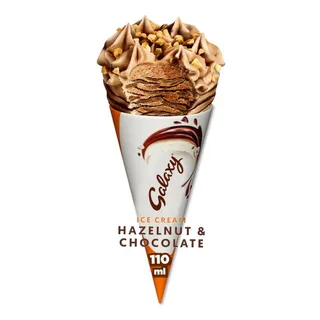 Galaxy Hazelnut & Chocolate Ice Cream Cone, 110ml