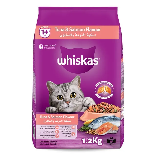 Whiskas Adult Tuna & Salmon Flavour Cat Treats, 1.2kg