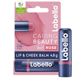 Labello Caring Beauty SPF 30 Lip & Cheek Balm - Rose, 4.8g