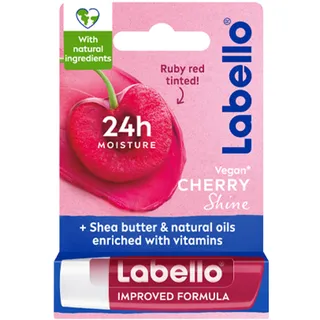 Labello 24H Moisturizing Cherry Shine Ruby Red Tinted Lip Balm with Shea Butter, Natural Oils & Vitamins, 1 Piece