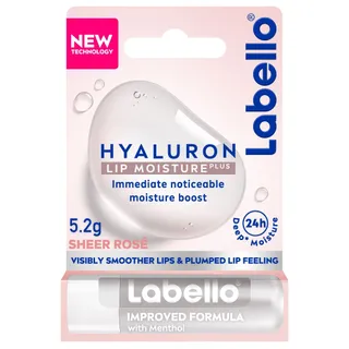 Labello Hyaluron Sheer Rose Moisturizing Lip Balm with Menthol, 1 Piece