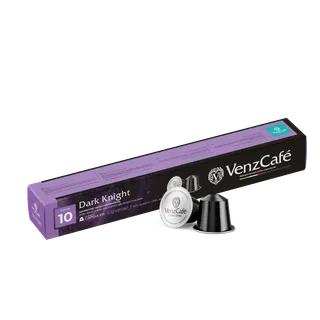 VenzCafe Venzpresso+ Dark Knight Arabica Coffee Capsules of 30% Arabica + 70% Robust with Intensity 10, 10 Capsules