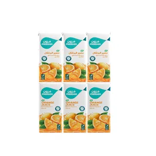Mazoon Long Life 100% Orange Juice, 6x180ml