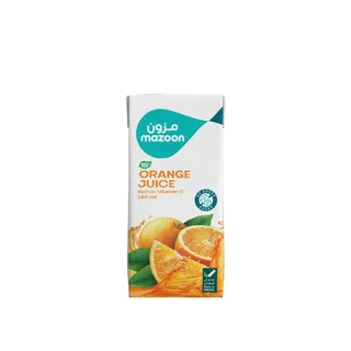 Mazoon Long Life 100% Orange Juice, 180ml