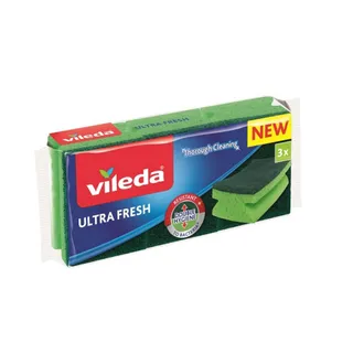 Vileda UltraFresh Antibacterial Highfoam Sponge Scourer, 3 Pieces
