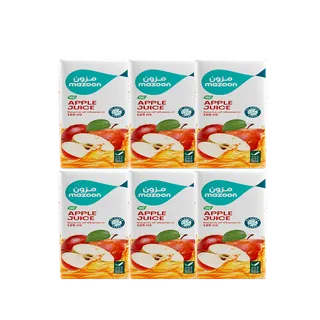 Mazoon Long Life 100% Apple Juice, 6x125ml