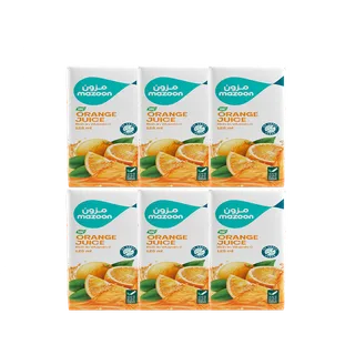 Mazoon Long Life 100% Orange Juice, 6x125ml