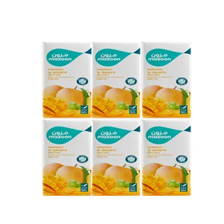 Mazoon Long Life Mango Grape Nectar Juice, 6x125ml