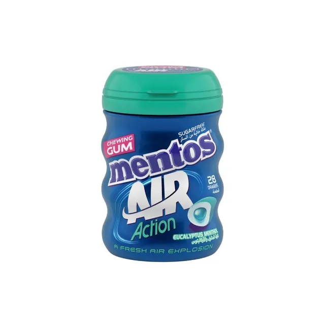 Mentos Air Action Sugar Free Eucalyptus Menthol Gum, 28 Pieces 49g
