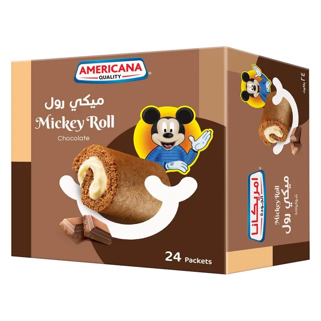 American Mickey Chocolate Mini Cake Roll, 12x25g