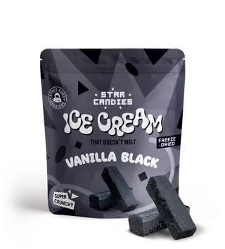 Star Candies Freeze-Dried Black Vanilla Ice Cream Candy, 16g