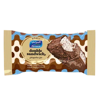 Almarai Double Vanilla & Milk Chocolate Ice Cream Sandwich, 100ml
