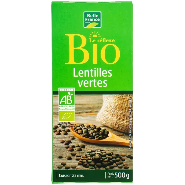 بيل فرانس عدس أخضر عضوي، 500g