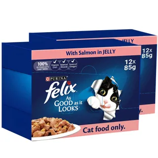 Purina Felix Adult Cat Food with Salmon In Jelly, 12x85g