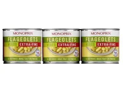 Monoprix Extra-Fins Flageolet Beans, 3x130g