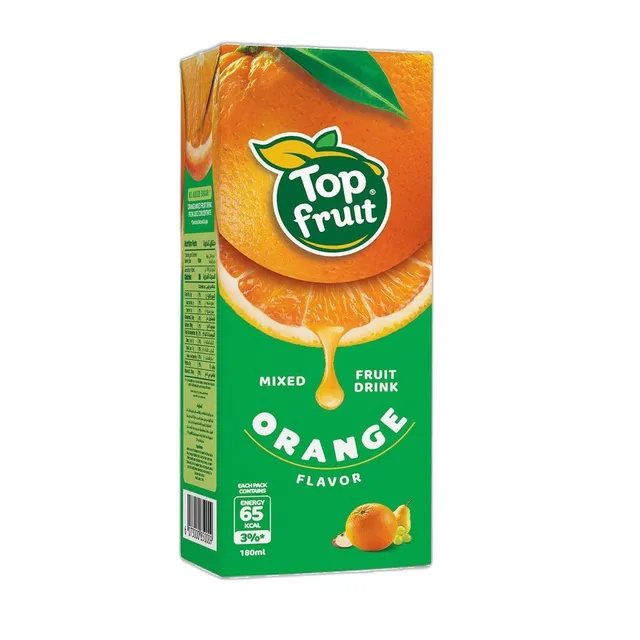 Topfruit Orange Flavor Drink No Added Sugar, 180ml
