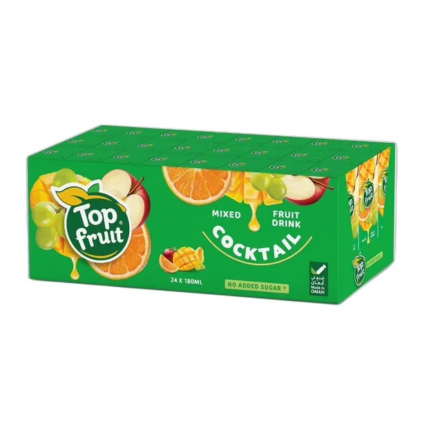 توب فروت كوكتيل درينك نو أديد شوجر، 24x180ml
