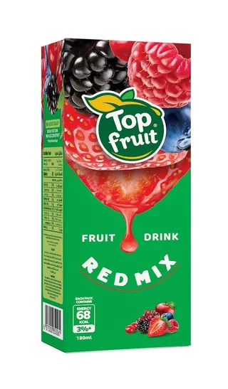 Topfruit Red Mix Fruit Drink No Added Sugar, 180ml
