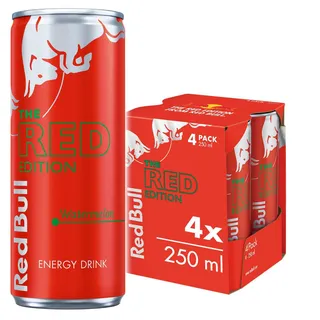 ريد بول الإصدار الأحمر بطيخ مشروب طاقة، 4x250ml