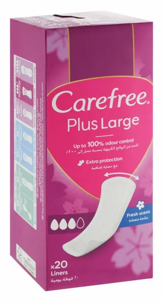 Carefree Plus Large Fresh Scent Pantyliners, 20 Pieces