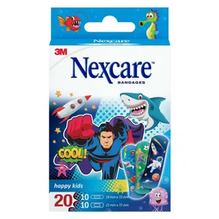 Nexcare Cool Assorted Happy Kids Plasters, 20 Pieces