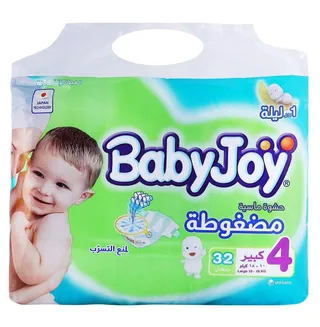 بيبي جوي حفاضات جافة فورية, مقاس 4, 10-18kg, 32 Pieces