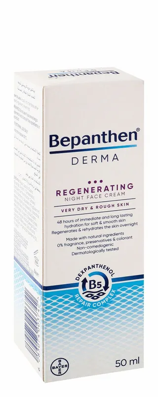 Bepanthen Derma Regenerating Night Face Cream for Very Dry & Rough Skin, 50ml