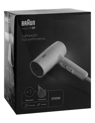 Braun HD2.1 2100W Hair Dryer - White, BRHD210SDE, 1 Pack