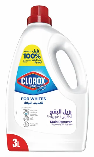 Clorox Stain Remover & Color Booster Liquid for White Clothes, 3L
