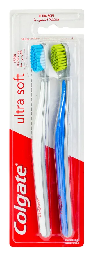 Colgate Blue & Green Ultra Soft Toothbrushes, 2 Pieces