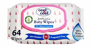 Cool & Cool Ultra Sensitive Baby Wipes, 64 wipes