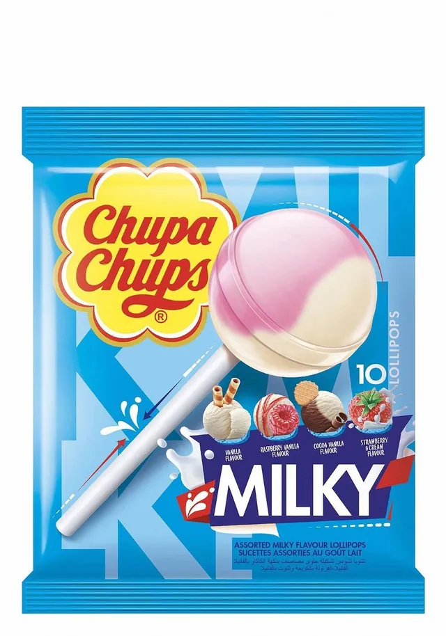 شوبا شوبس مصاصات ميلكي (10 قطع)، 120g