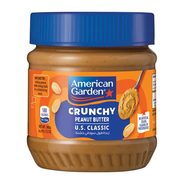 American Garden Crunchy Peanut Butter, 340g