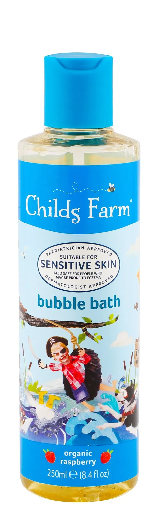 Childs Farm Baby Bubble Bath Liquid with Organic Raspberry Extract for Sensitive Skin (0+ Months), 250ml