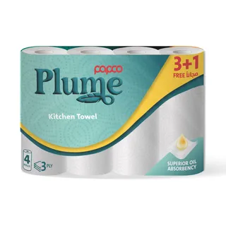 Papco Plume 3-Ply Kitchen Towel, 55 Sheets